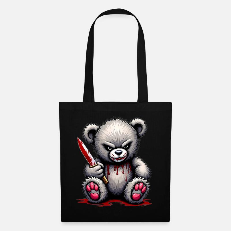 Horror Teddy - Stoffbeutel - Schwarz