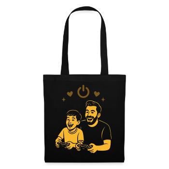 Jeux pour papa et enfant - Gamer Design - Sac en tissu - noir - Devant