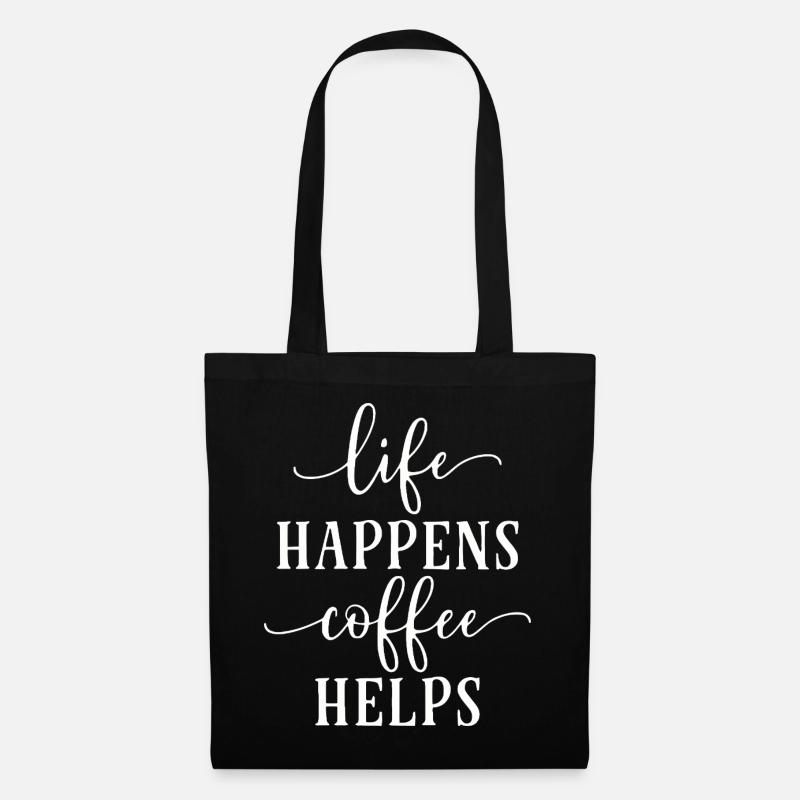 Coffee Motivational Typography Design - Tote Bag - black