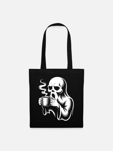 Coffee Ghost Morning Grouch Caffeine - Tote Bag - black