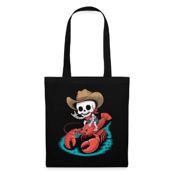 Skeleton cowboy rides lobster - Tote Bag - black - Front