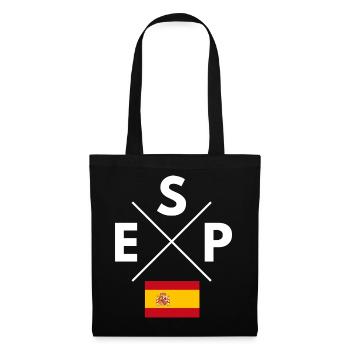 Spain Flag Cross - Tote Bag - black - Front