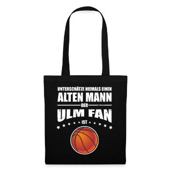 Alter Mann - Ulm Basketball Fan | Vintage Retro - Stoffbeutel - Schwarz - Vorne