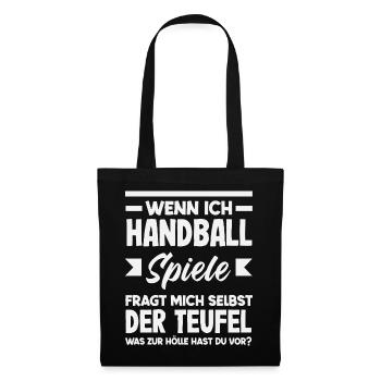 Handballspieler Handball Handballer Geschenke - Stoffbeutel - Schwarz - Vorne