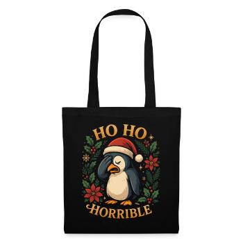 Ho Ho Horrible Drôle de T-shirt de Noël Pingouin - Sac en tissu - noir - Devant