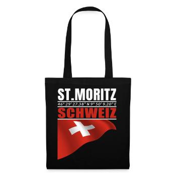 St. Moritz - Stoffbeutel - Schwarz - Vorne