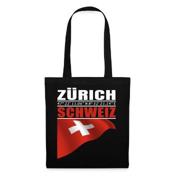 Zürich - Stoffbeutel - Schwarz - Vorne