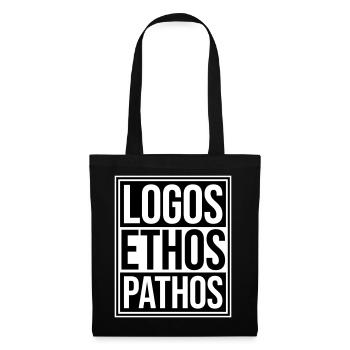 Logos Ethos Pathos Rhetorik Philosophie Student - Stoffbeutel - Schwarz - Vorne