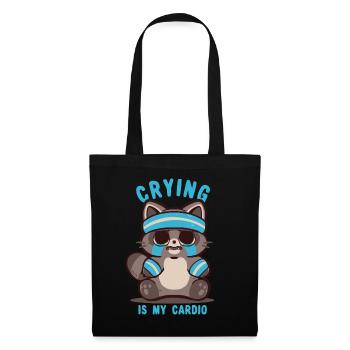 Crying is my Cardio Raccoon - Tote Bag - black - Front