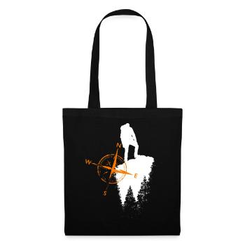 Motif de vagabond avec compa - Sac en tissu - noir - Devant