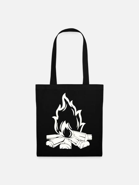 lagerfeuer - Stoffbeutel - Schwarz