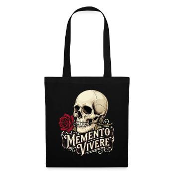 Memento Vivere - Stoffbeutel - Schwarz - Vorne