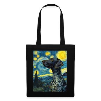 Allemand à poil court - Sac en tissu - noir - Devant