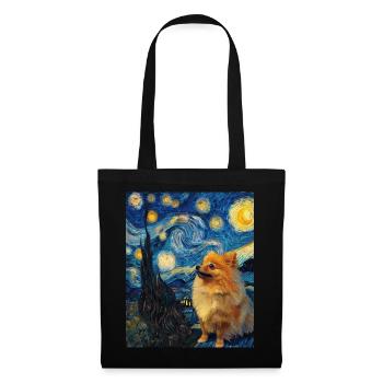 Zwergspitz Spitz Pomeranian - Sac en tissu - noir - Devant