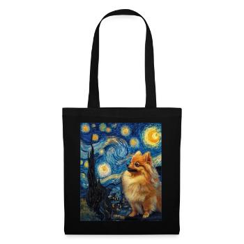 Zwergspitz Spitz Pomeranian - Sac en tissu - noir - Devant