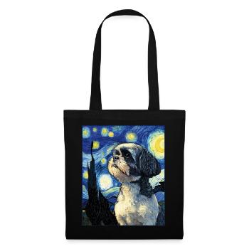 Shih Tzu - Sac en tissu - noir - Devant