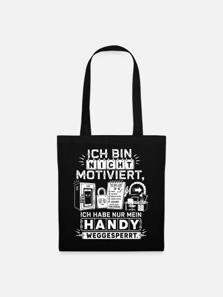 Handy weggesperrt, Fokus gefunden - Stoffbeutel - Schwarz