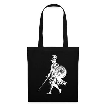 Épée Bouclier Silhouette de Chevalier - Sac en tissu - noir - Devant