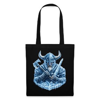 Guerrier Viking du Gel – Guerrier du Casque de Glace Nordique - Sac en tissu - noir - Devant