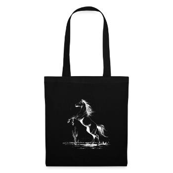 White Horse Rearing Silhouette - Tote Bag - black - Front