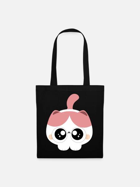 Bubblegum Eyes Cat - Tote Bag - black