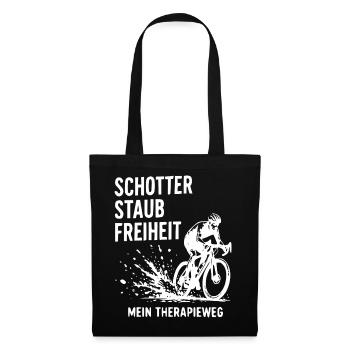 Schotter Freiheit Gravelradfahren - Stoffbeutel - Schwarz - Vorne
