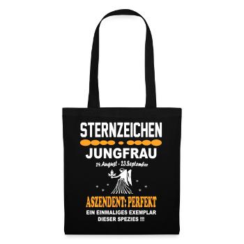 Jungfrau Sternzeichen Aszendent Perfekt - Stoffbeutel - Schwarz - Vorne