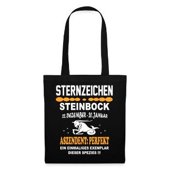 Steinbock Sternzeichen Horoskop - Stoffbeutel - Schwarz - Vorne