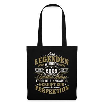 2008 Jahrgang geboren Legenden Vintage Geburtstag - Stoffbeutel - Schwarz - Vorne
