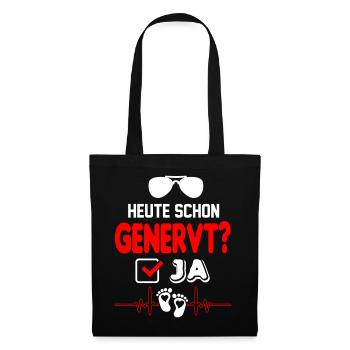 Nerven liegen blank Babygenerve Schreien Baby - Stoffbeutel - Schwarz - Vorne