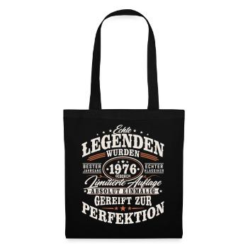 1976 Jahrgang Vintage Geburtstag Geschenk Retro - Stoffbeutel - Schwarz - Vorne