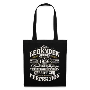 1956 Jahrgang geboren Geburtstag Vintage Geschenk  - Stoffbeutel - Schwarz - Vorne