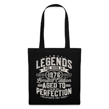 Cadeau d’anniversaire vintage vintage rétro 1976 - Sac en tissu - noir - Devant