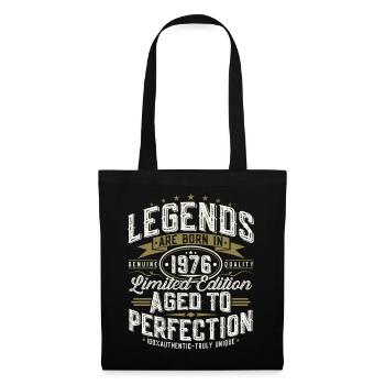 1976 Jahrgang Vintage Geburtstag Geschenk Retro - Stoffbeutel - Schwarz - Vorne