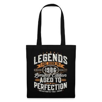 Cadeau rétro vintage d’anniversaire 1986 - Sac en tissu - noir - Devant