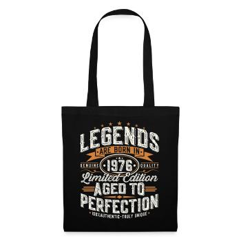 Cadeau d’anniversaire vintage vintage rétro 1976 - Sac en tissu - noir - Devant