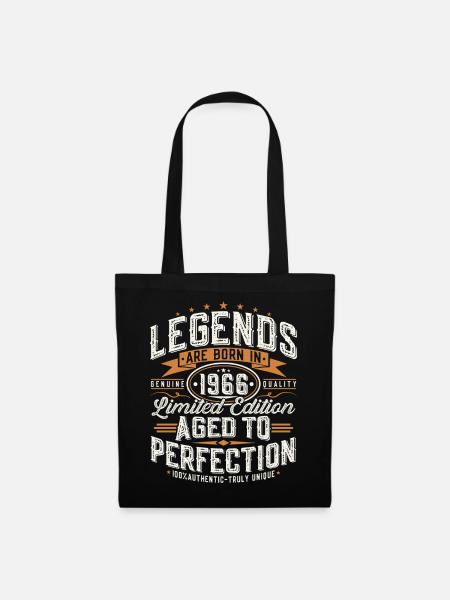 1966 Jahrgang Vintage Geburtstag Geschenk Retro - Stoffbeutel - Schwarz