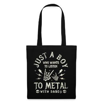 Metal Baby Boy mit Daddy Rock-Familie - Stoffbeutel - Schwarz - Vorne