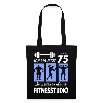 75 Jahre Alter Geburtstag Bodybuilding Mann Sport - Stoffbeutel - Schwarz - Vorne