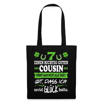 Bester Cousin Familie Glück Sprüche Family Lustig - Stoffbeutel - Schwarz - Vorne