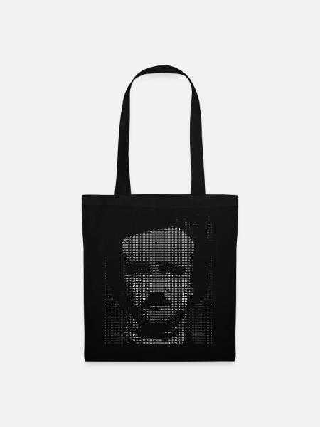 Edgar Allan Poe ASCII-Porträt - Stoffbeutel - Schwarz