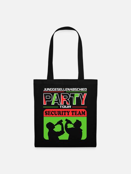 Junggesellenabschied Security Team Saufen Drinking - Stoffbeutel - Schwarz