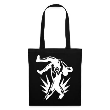 Wrestling Ringer Wurf Symbol Weiß - Stoffbeutel - Schwarz - Vorne
