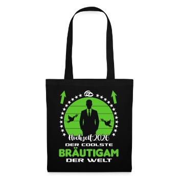 Hochzeit Married 2026 Cooler Braeutigam Groom - Stoffbeutel - Schwarz - Vorne