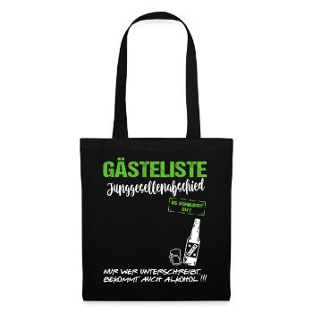 Gästeliste Junggesellenabschied Gästebuch Hochzeit - Stoffbeutel - Schwarz - Vorne