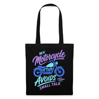 My Motorcycle Avoids Small Talk - Stoffbeutel - Schwarz - Vorne