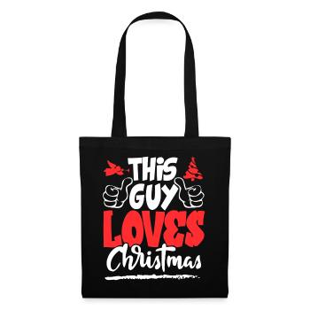 Weihnachten Ich liebe Christmas Sprüche I Love - Stoffbeutel - Schwarz - Vorne