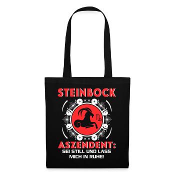 Sternzeichen Steinbock Aszendent Birthday Sprüche - Stoffbeutel - Schwarz - Vorne