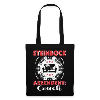Sternzeichen Steinbock Aszendent Couch Birthday - Stoffbeutel - Schwarz - Vorne