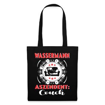 Sternzeichen Wassermann Aszendent Couch Birthday - Stoffbeutel - Schwarz - Vorne